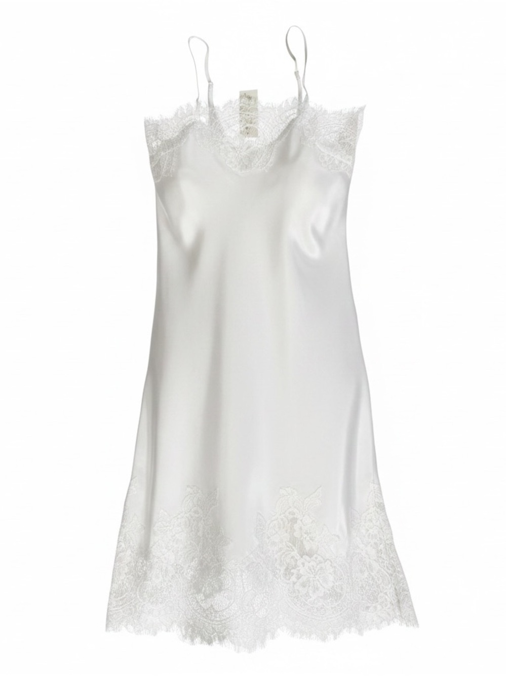 Gold Hawk 💯 silk LONG  white slip dress